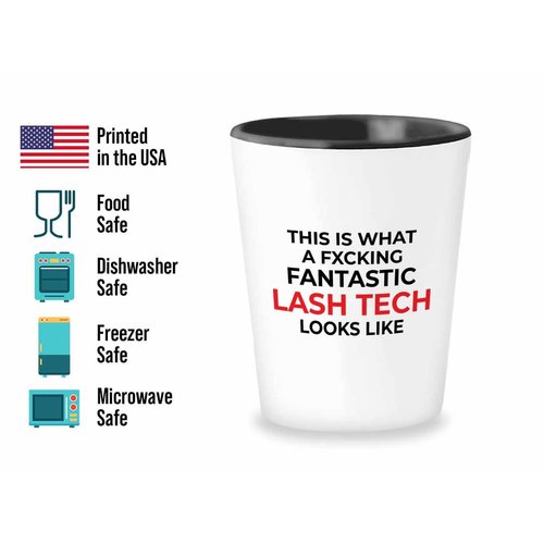 Flairy Land Appreciation Shot Glass 1.5oz - Funtastick Lash Tech Looks - Funny Work Promotion Gift Lash Tech Girly Mascara Eyelashes Makeup Lover Esthetician