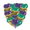 18pcs 18" Gold Purple Green Heart Balloons Mardi Gras Foil Balloons