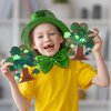 Chuangdi 424 Pcs St. Patrick's Day Foam Craft Kit Shamrock Tree Foam Stickers Adhesive Foam Glitter Shamrock Shaped Stickers for St Patrick's Day Family Activities Art DIY Party Decorations