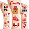 Canada Temporary Tattoos Sticker for Kids Birthday Party Supplies Decorations Party Favors 100PCS Tattoo Maple Syrup Canadian flag Canada Travel Themed Cute Kids Boy Gifts Ideal School Prizes Rewards