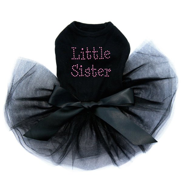 Little Sister - Fuchsia - Dog Tutu Dress, S Black