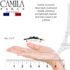 Camila Paris CP3369 French Hair Barrette Clip for Girls, Handmade White Tokyo and Black, Strong Hold Grip Hair Clips for Women, No Slip and Durable Styling Girls Hair Accessories, Made in France