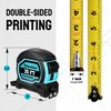 DURATECH Magnetic Tape Measure 25FT with Fractions 1/8, Retractable Measuring Tape, Easy to Read Both Side Measurement Tape, Magnetic Hook and Shock Absorbent Case for Construction, Carpenter