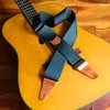 Nefelibata Guitar Strap, Nylon Full Grain Leather Ends Guitar Straps with Pick Pocket for Bass, Electric & Acoustic Guitar, Come with Free Strap Button, 1 Pair Strap Locks and 4 Guitar Picks(Green)