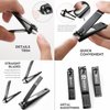 Nail Clippers Set Matte Stainless Steel 3 pcs fingernail Clippers &Slant EDG Toenail Clipper Cutter Metal Case .The Best Gift Nail Clippers for Men and Women