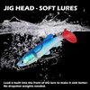 QYQBOON Soft Fishing Lures 6Pcs Pre-Rigged Jig Head Paddle Tail Soft Plastic Swimbaits for Bass Trout Walleye Crappie Fishing Gear and Equipment for Saltwater Freshwater