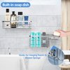 Smatorga Adhesive Shower Caddy 2 Pack Shower Organizer Shelf, No Drilling Stainless Steel Bathroom Storage Rack for Inside Shower Shampoo Conditioner Holder,Silver (Shower Caddy Sliver)