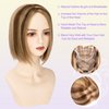 Lovenea Human Hair Topper 18 * 20 cm Swiss Lace Base Hairpiece 8 Inch Clip in Human Hair Toppers Straight Human Hair Pieces for Women with Hair Loss Thinning Piano 4/27 Color (8 Inch, P4/27#)