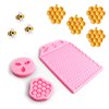 3 Packs 7 Cavity Bumble Bee Silicone Mold Honeycomb Bees Silicone Chocolate Molds Silicone Bee Fondant Mold Beehive Silicone Baking Molds Bee Candy Silicone Mold (Honeycomb Bee)