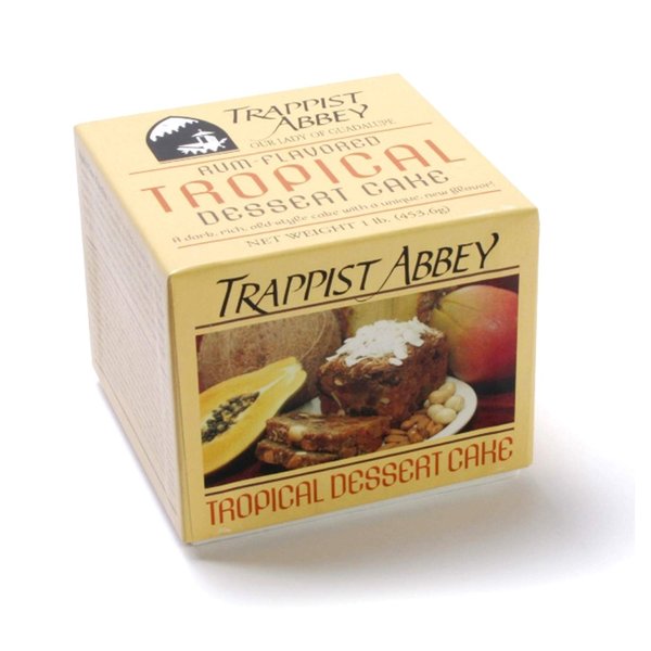 Trappist Abbey Monastery Rum Cake with Tropical Fruits & Nuts - Fruitcakes Made by Monks (1 Pound)