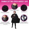 FRAMAR Cutting Cover Barber Cape - Hair Cutting Cape with Snap Closure and Rubberized Collar, Haircut Cape, Salon Cape - Hair Cape for Cosmetology Supplies and Barber Supplies