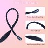 Baby Braid Hair Extensions 6 Pcs Baby Braids Front Side Bang Long Braided Ponytail Extension 18inch Clip in Hair Extensions Straight Synthetic Hairpieces Natural Soft Synthetic Hair (Black Brown)