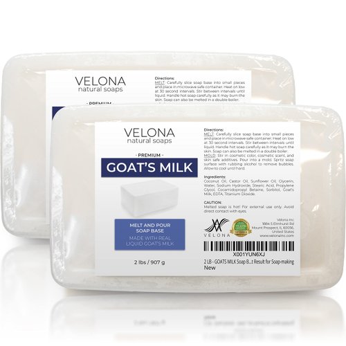 velona 2 LB +2 LB - GOATS MILK Soap Base SLS/SLES free | Melt and Pour | Natural Bars For The Best Result for Soap-making