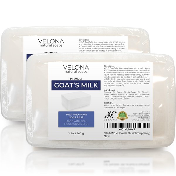 velona 2 LB +2 LB - GOATS MILK Soap Base SLS/SLES free | Melt and Pour | Natural Bars For The Best Result for Soap-making