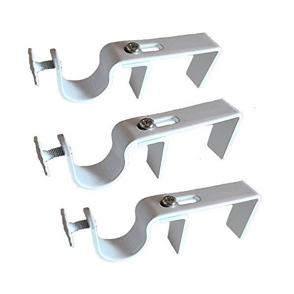 NONO Bracket - Outside Mounted Blinds Curtain Rod Bracket Attachment Set of 3 (White)