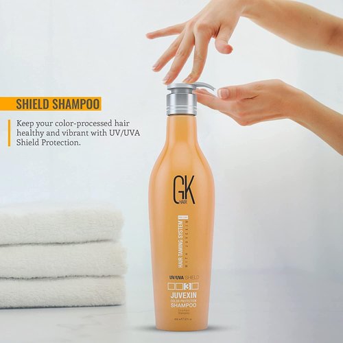 GK HAIR Shield Shampoo (650ml/22oz) Color Protection Deep Cleansing for Dry Dull Hair Sulfate Free and Balancing Conditioner 300ml For Dry Damaged Oily and Color Treated Hair