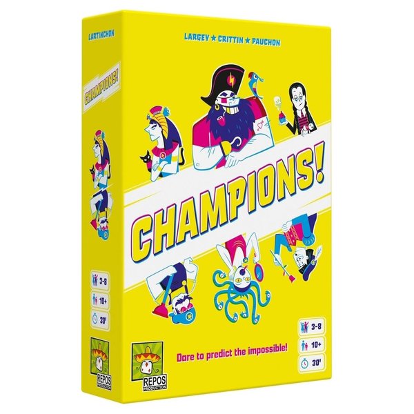 Champions! Party Game | Zany Dueling Game | Great for Game Night | Fun Family Game for Kids and Adults | Ages 10+ | 3-8 Players | Average Playtime 30 Minutes | Made by Repos Production