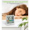 Geevon Digital Indoor Thermometer Hygrometer, Wireless Temperature Humidity Meter with Comfort Index, 1*AAA Battery, Calendar, Small Room Temperature Monitor for Home, Greenhouse, Bedroom, White