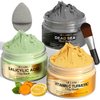 Facial Clay Mask Set - Vitamin C Turmeric Mask, Dead Sea Mud, and Salicylic Acid Mask for Pores, Blackheads, Improve Dark Spots, Even Skin Tone, and Radiant Skin, Face Skincare Mud Masks 2.82 oz each
