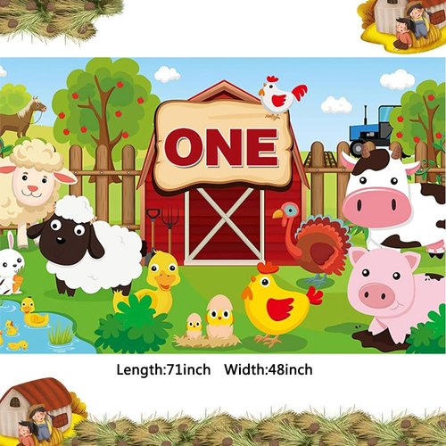 Farm Animals Theme Party Decorations One Number Balloons Farm Barn Animals Backdrop Banner Farmhouse Animals Decor Party Farm Animal Balloons 1st Birthday Party