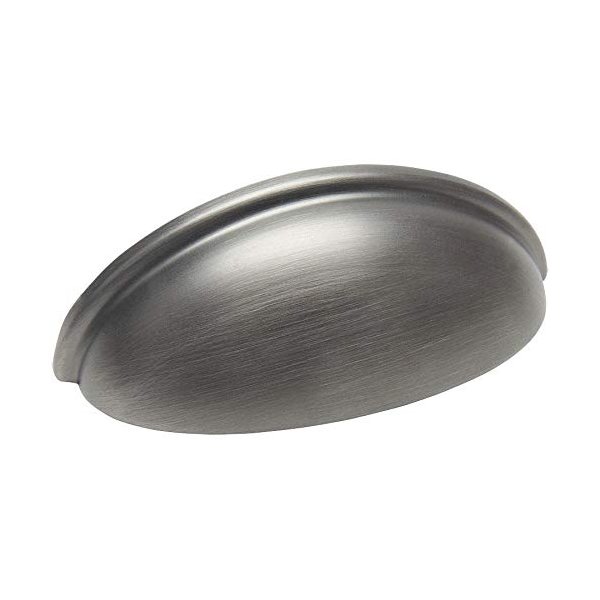 Cosmas 10 Pack 783AS Antique Silver Cabinet Hardware Bin Cup Drawer Cup Pull - 3" Inch (76mm) Hole Centers