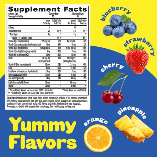 L’il Critters Gummy Vites Daily Gummy Multivitamin for Kids, Vitamin C, D3 for Immune Support Cherry, Strawberry, Orange, Pineapple and Blueberry Flavors, 70 Count Gummies