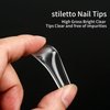 KOXXIAMOQ 240 Pcs Square Nail Tips, Clear Extra Long Clear Nail Tips for Acrylic Nails, No C Curve Tapered Square Full Cover Nail Tips, Press on Nail Tips Traceless for Nail Extension Tips DIY (clear)