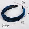 Motique Accessories 1.5 Inch Velvet Braid Headband Women and Girls Hair Band - Blue