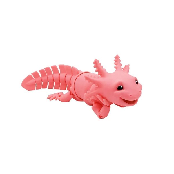 3D Printed Articulated Flexible Axolotl Fidget Toy - Full Color