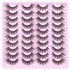 20 Pairs Lashes Wispy Faux Mink Lashes Fluffy 15mm Cat Eye False Eyelashes Natural Look 3D Volume C Curl Strip Lashes Pack by Kiromiro