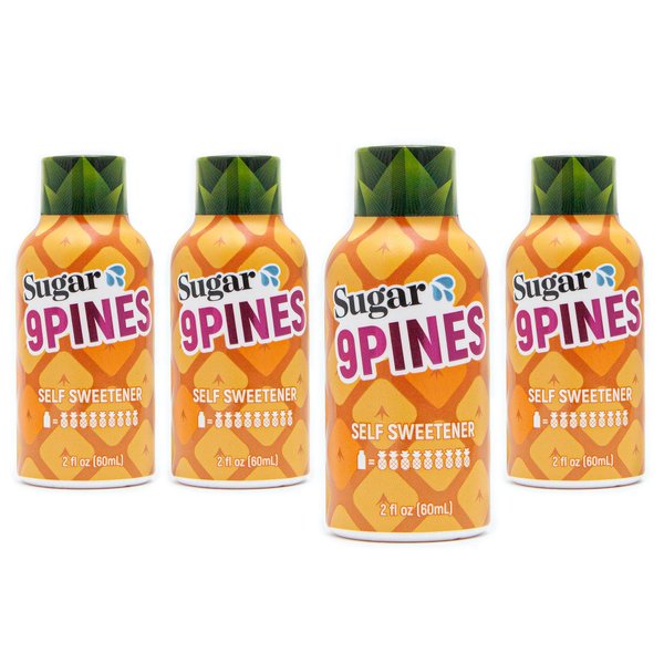 Make Yourself Taste Sweeter with Sugar Splash - 9Pines 2oz Pineapple Shot and Cocktail Mixer (4-Pack) - for Men and Women - Taste Better with the Power of 9 Whole Pineapples