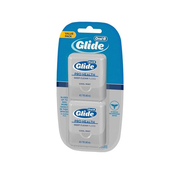 Oral-B Glide Pro-Health Deep Clean Dental Floss, Cool Mint, 40 m, Pack of 2