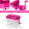JIKIOU Mini Hand Shredder Portable Paper Shredder Manual Shredder Documents Paper Cutting Tool Home Office Desktop Stationery Red