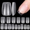 TOMICCA Extra Short Coffin Nail Tips, 240Pcs Full Cover Acrylic Fake nails for Extension Manicure, 15 Sizes Easy Use Soft Pre Shaped Gel Nail Tips for Home DIY and gifts women