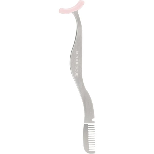 JAPONESQUE False Lash Applicator Tweezers - Lash Pad Cushioned Safety Tweezers - Dual Ended Lash Applicator Tool With Built In Stainless Steel Lash Comb
