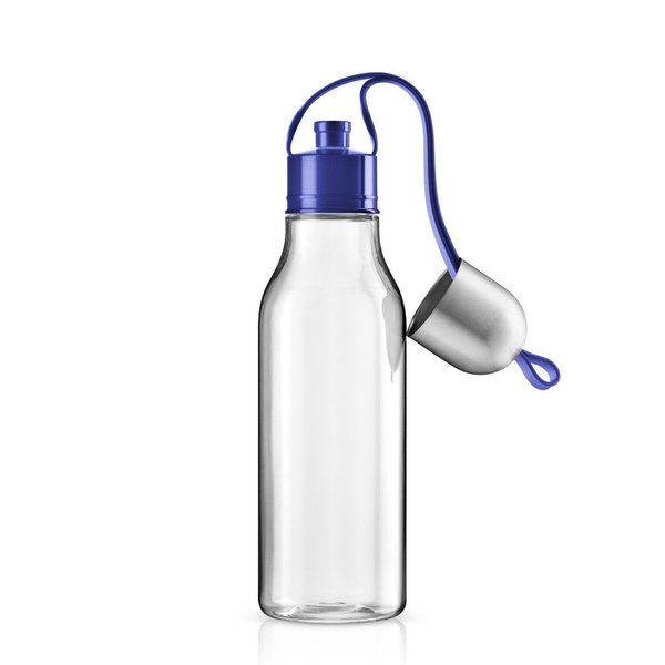 eva solo Sports drinking bottle clear with (Electric blue Strap)