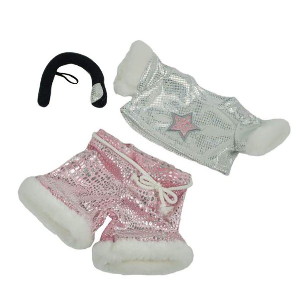 Adorable Pink & Silver Rock Star Outfit Fits Most 8 inch Stuffed Animals