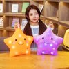 DearSun 13''Creative Twinkle Star Colorful Night Light Plush Pillows Light up Night Stuffed Toys Perfect for Birthday Christmas Holiday Valentines (Orange)