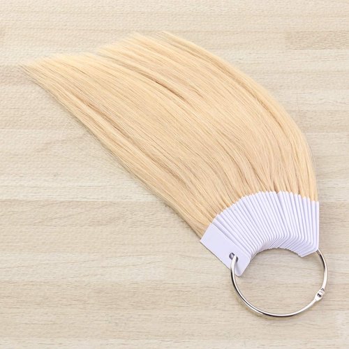 OSALADI 30Pcs Real Hair Color Rings Testing Color Samples Remy Human Hair Swatches,3 Degree Color