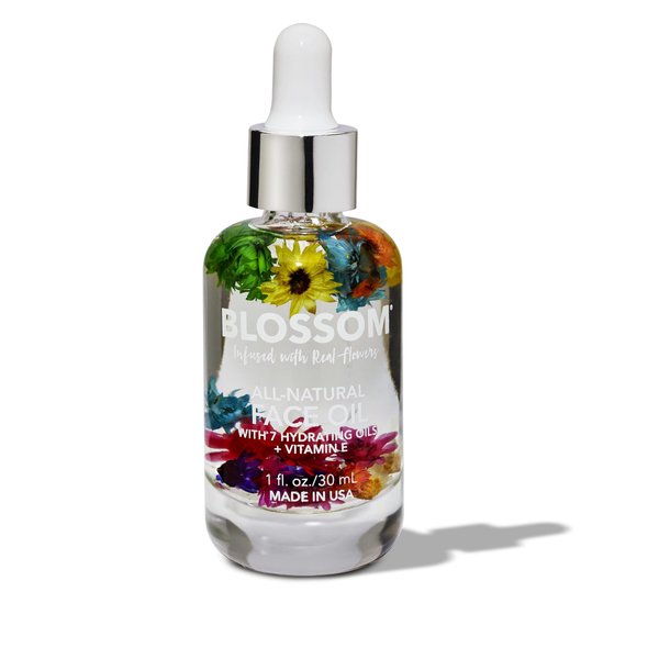 Blossom Unscented All Natural, Vegan, Cruelty Free Face Oil with Vitamin E, Infused with Real Flowers, Made in USA, 1 fl. oz., Spring Bouquet