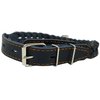 Genuine Leather Braided Dog Collar 11"-14" Neck, 7/8" Wide, Black