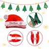 2 Pack Christmas Hat Hair Claw Clips for Girls Acrylic Jaw Clips Christmas Themed Styling Barrette Hair Accessories for Women Girls Thin and Thick Hair (Green and Red)