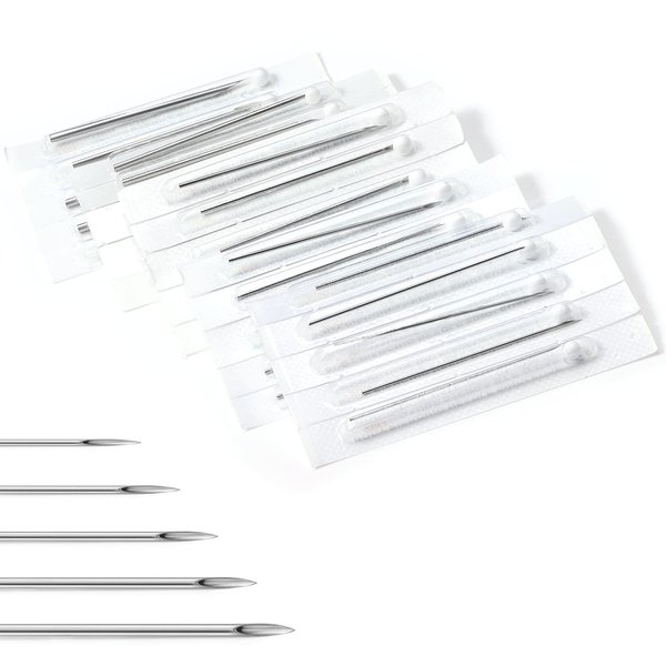 Tvalccoy 20g 18g 16g 14g 12g 20 18 16 14 12 Gauge Septum Nose Ear Body Piercing Needles Kit