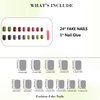 IMRAIN Short Press on Nails Square Colorful Fake Nails with Crocodile-Print Designs Glossy Glue on Nails Full Cover Squoval Artificial Nails for Women 24Pcs Y2K Acrylic Nail Kit