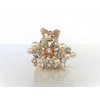 Generic Small pearl and crystal flower gold hair claw clip bridal clip bridal barrette