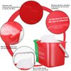 Yaomiao 4 Pcs Cleaning Bucket 3 Quart Small Sanitizing Square Bucket Detergent Pail with Measurements Spout and Handle for Home Commercial Use Restaurant Kitchen Office School (Red, Green)