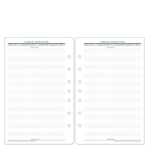 FranklinCovey - Check Register - Checkbook Register Addition for Planners (Classic)