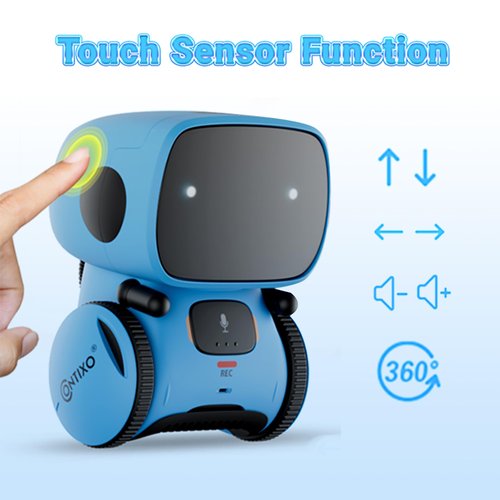 Contixo R1 Robot Toys for Kids - Smart Robots for Kids Voice Control Talking Dancing Learning Educational Toys for Boys Girls Toddlers Age 3-8 Years Old Birthday Gifts for Kid Blue