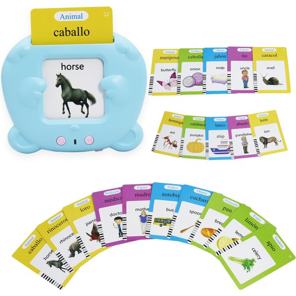 MAYAPHILOS Spanish and English Pocket Speech Therapy Toys with 224 Sight Words, Bilingual Flashcard Autism Sensory Learning Toys Montessori Educational Toys for Preschool Learning, Gifts for Toddlers
