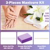 100 Sets Disposable Manicure Kit Includes Wood Nail File Wood Stick and Buffer Basics 3 Piece Nail Kit Manicure and Pedicure Kits Individually Package for Home Travel Salon Use